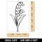 Hand Drawn Lily of the Valley Flower Rectangle Rubber Stamp for Stamping Crafting